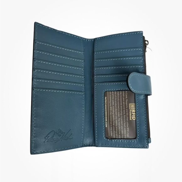 Patricia Nash Blue Leather Nazari Wallet - Picture 4 of 6